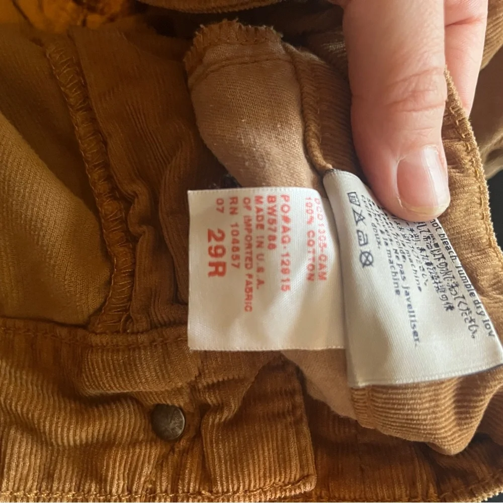 Ag Adriano Goldschmied Men’s Camel Brown Corduory Trousers Size 29R